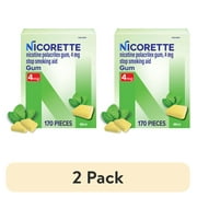 (2 pack) Nicorette Nicotine Gum, Stop Smoking Aids, 4 Mg, Fresh Mint, 170 Count