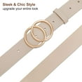 thumbnail image 4 of Women Leather Belt Fashion Double O-Ring Soft Faux Leather Waist Belts For Jeans Dress, 4 of 6