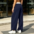 thumbnail image 4 of Nfurl Women's Baggy Sweatpants Wide Leg Pants for Women Sweatpants Pockets Elastic Waist Drawstring Casual Comfy Fleece Lined Sweat Pants Fall Winter Navy,XXL, 4 of 7