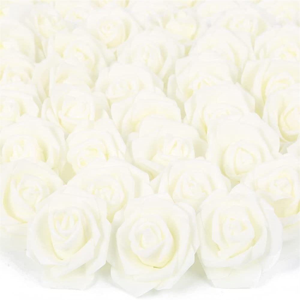YOPTOP 50 Pcs Artificial Rose Flower Heads Real Looking Foam Fake Roses ...