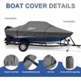 thumbnail image 4 of Kayme 1200D Heavy Duty Boat Cover for 10-16 ft Boats, with Reinforced Windproof Straps, Waterproof, Grey, 4 of 6