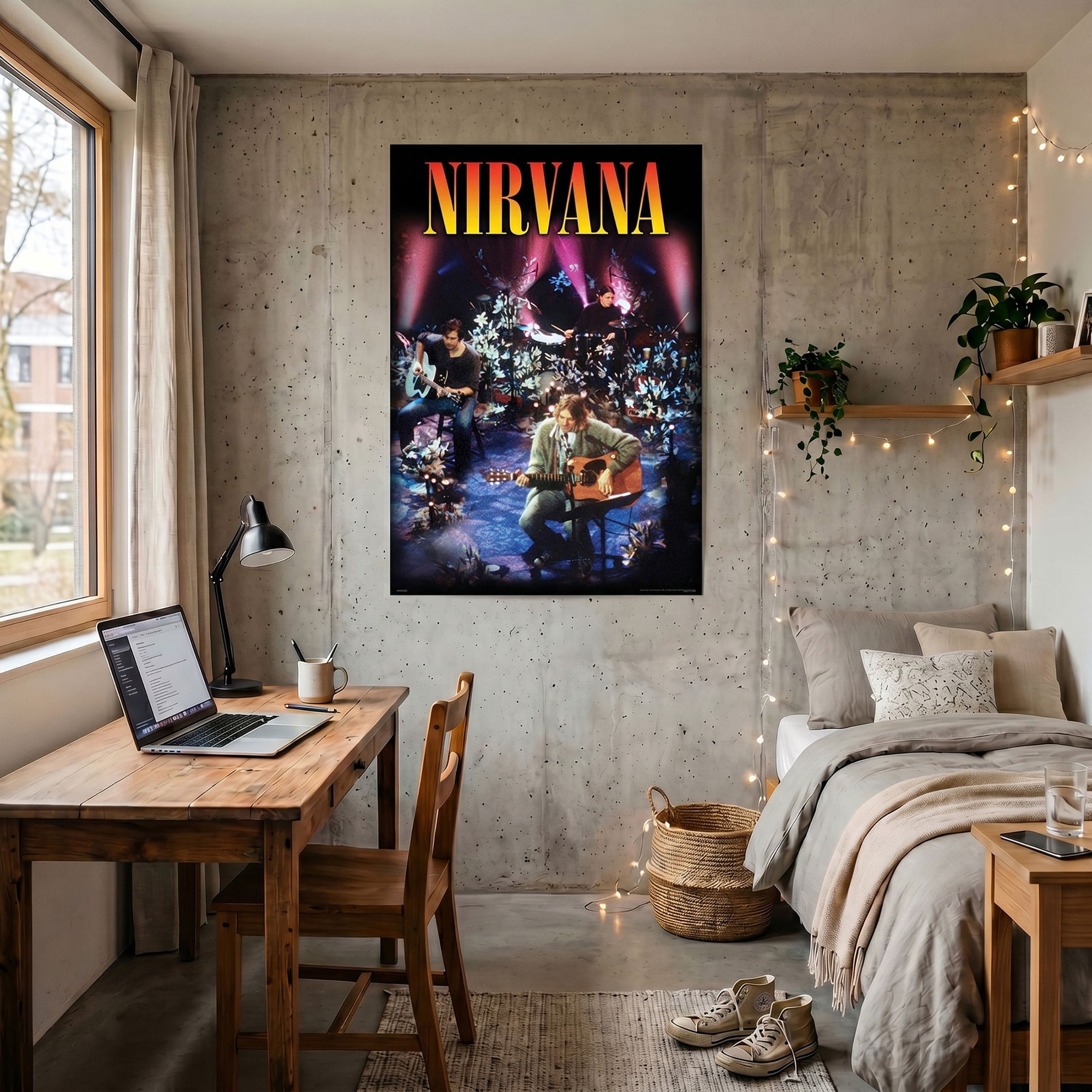 Pyramid : Nirvana: Unplugged - 24x36 Poster, Album Cover Print - Grunge Rock Band Artwork, Licensed Music Wall Decor, Premium Fan Collectible