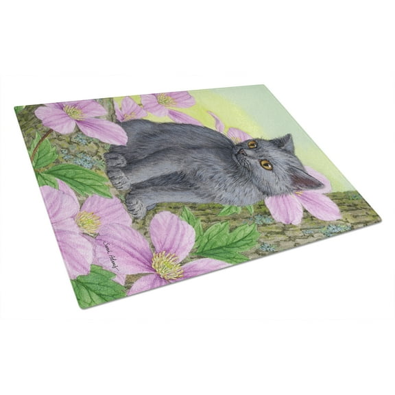Caroline's Treasures Chartruex Kitten Glass Cutting Board Large