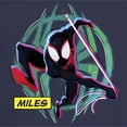 thumbnail image 2 of Junior's Spider-Man: Across the Spider-Verse Miles Logo Graphic Tee Navy Blue X Large, 2 of 3