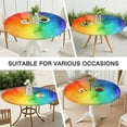 thumbnail image 7 of Rainbow Tie Dye Ink Pattern Round Fitted Tablecloth with Elastic Edge,Dining Table Cover Waterproof,Outdoor Round Tablecloth for Camping,Dining,Indoor and Outdoor, 7 of 7