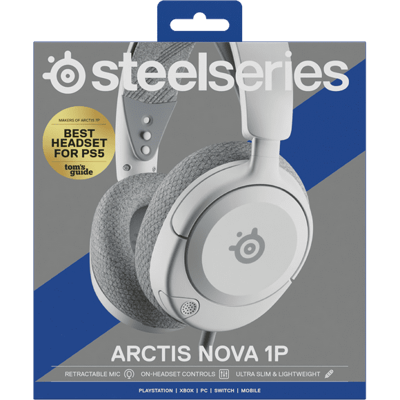 SteelSeries Arctis Nova 1P Gaming Headset (PS5/PS4, Xbox, Switch, PC, Mac, mobile), Multi-Platform Support (3.5mm jack)