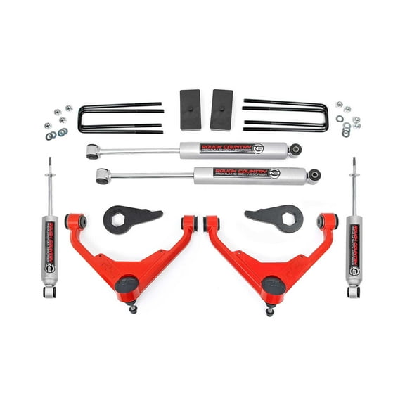 Rough Country 3" Lift Kit for 2001-2010 Chevy/GMC 2500HD | FT Codes - 8596N2RED
