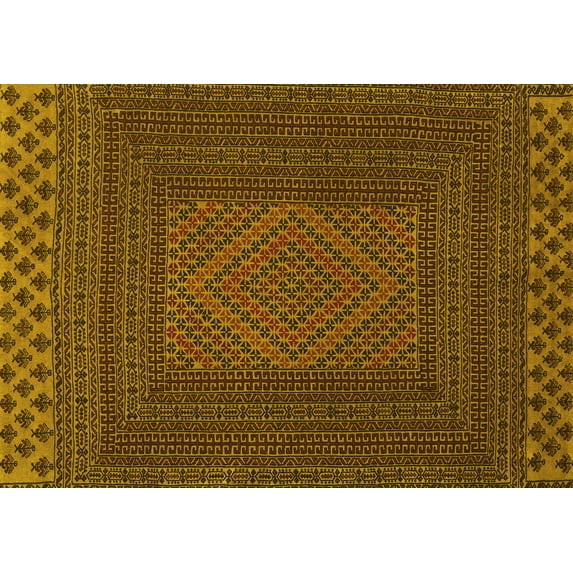 Ahgly Company Indoor Rectangle Persian Yellow Traditional Area Rugs, 2' x 5'