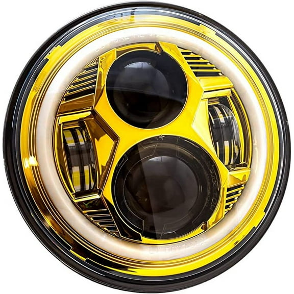 Letric Lighting Co LLC-CC-7G 7in. Color Collection Wide-Array LED Headlight with Full-HALO - Gold