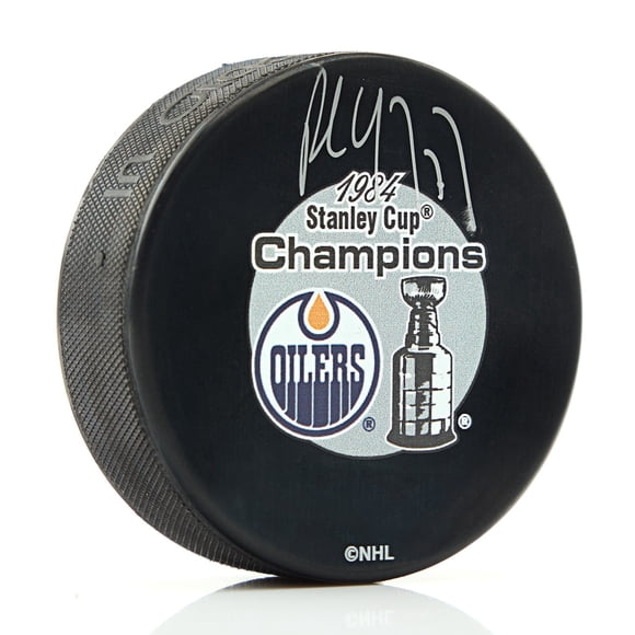 Paul Coffey Signé Oilers d'Edmonton Rondelle de la Coupe Stanley 1984
