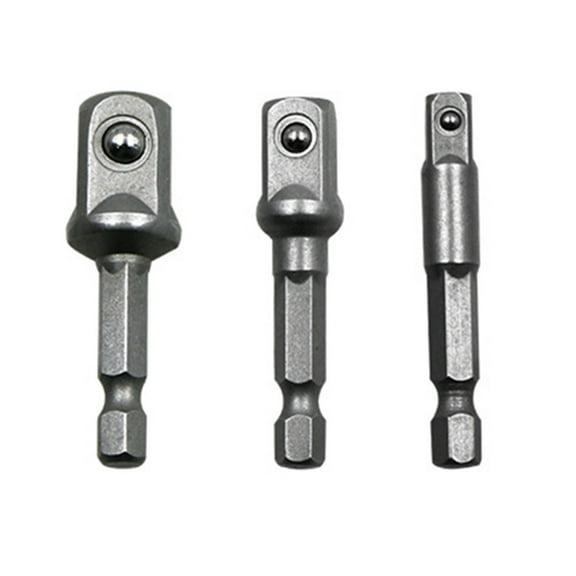 1 Set Steel Socket Adapter Shank to 1/4" 3/8" Extension Drill Bit Driver Socket Adapter Convertible for Head