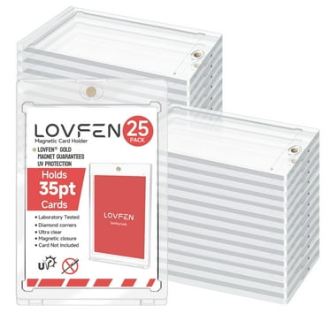 Magnetic card holder, LOVFEN top loader, 35PT hard case for trading cards, Baseball card protector Hard plastic, with UV protection, hard sleeve display for standard collectible car