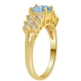 thumbnail image 2 of 14k Yellow Gold, Fancy Cluster Ring Created Oval Color CZ Synthetic Mar Birthstones, 2 of 3
