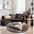 thumbnail image 4 of Bessie and Barnie Signature Frosted Willow Luxury Shag Extra Plush Faux Fur Bagel Pet/ Dog Bed, 4 of 6