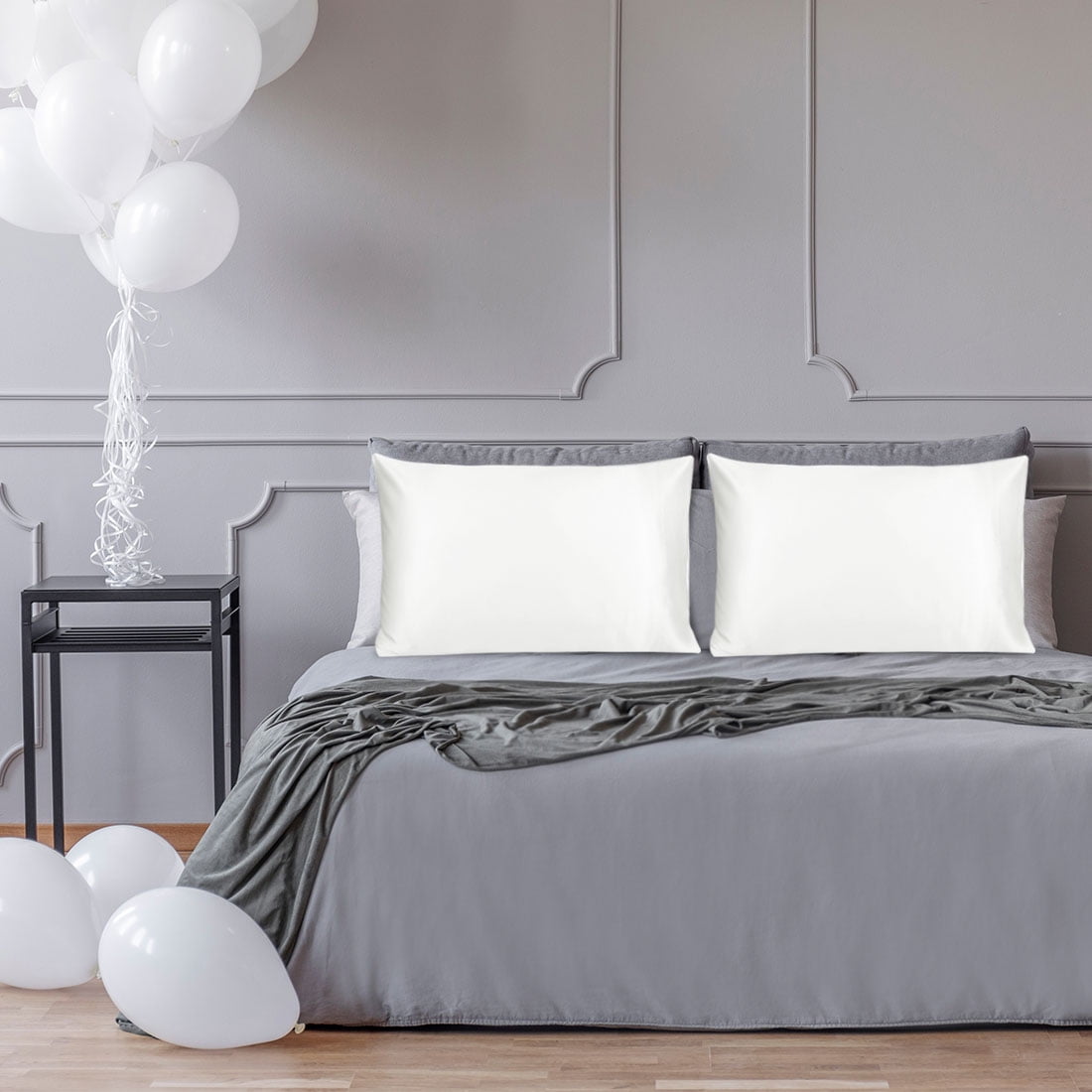 Unique Bargains 2-Pack 19 Momme 100% Silk Pillowcases King