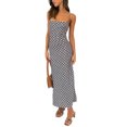 thumbnail image 2 of Txlixc Vestido casual para mujer, sin mangas, sin espalda, con estampado de tablero de ajedrez, vestido largo con tirantes Txlixc  Moda, 2 of 10