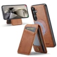 thumbnail image 2 of Compatible with Magsafe Magnetic 2 in 1 Detachable Wallet Case with Card Holder for Samsung Galaxy S25 Plus, for Women Men, PU Leather Flip Kickstand Credit Slots for Samsung Galaxy S25 Plus, Brown, 2 of 10