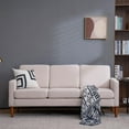 thumbnail image 4 of Ubesgoo 3 Piece Sectional Sofa Set, Fabric Living Room Set with ith Sofa, Loveseat, and Accent Chair Creamy White, 4 of 11