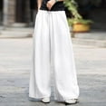 thumbnail image 2 of Women's Pants Business Casual Pants for Women White Work Pants Women Womens Lounge Pants Wide Leg Elastic Waist Pants for Women with Pockets Women Summer Outfits, 2 of 8