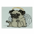 thumbnail image 1 of Pug Cutting Board, Pet Puppy Angel a Hare on Its Head Wings Heaven, Decorative Tempered Glass Cutting and Serving Board, Small Size, Orange Beige and Brown, by Ambesonne, 1 of 1