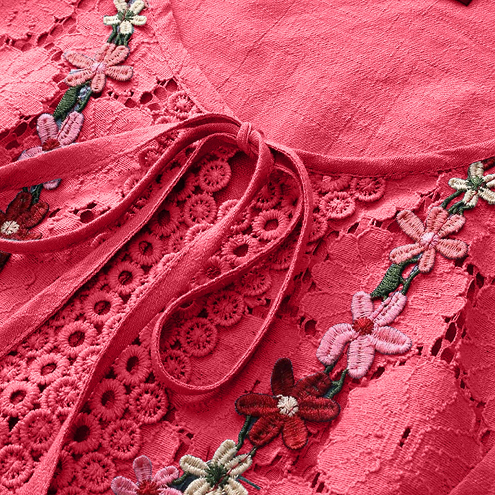トップス li Jsaierl Linen Shirts for Women Lace Patchwork Crew Neck Tops