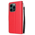 thumbnail image 6 of Compatible for iPhone 14 Pro Wallet Case with Premium PU Leather Card Slots Holder Photograph Slot Cover, Soft Silicone Shockproof Magnetic Clasp Kickstand Wrist Strap Flip Folio Case,Red, 6 of 6