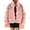 Pink, variant on Odeerbi Faux Furry Coat for Women 2025 Warm Jacket Winter Solid V-neck Outerwear Hot Pink