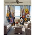 thumbnail image 6 of Retro Botanical Kitchen Curtains Modern Oil Painting Floral Farmhouse Cafe Short Curtains for Bathroom Blackout Window Curtain Grommet Small Window Treatment Drapes for Bedroom Living Room 52"x45"x2, 6 of 9