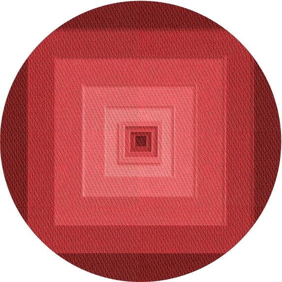 Ahgly Company Indoor Round Patterned Love Red Area Rugs, 6' Round