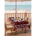 thumbnail image 3 of Rectangle Outdoor Tablecloth With Umbrella Hole, Zipper– White Christmas Snowflake Waterproof Patio Table Cover for Party, Picnic, Backyard, 60"x120" , Red Black Buffalo Plaid Check Rustic Farmhouse, 3 of 8