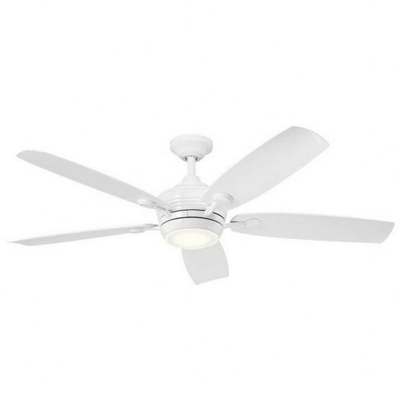 5 Blade Ceiling Fan with Light Kit in Traditional Style-14.25 inches Tall and 56 inches Wide-White Finish-White Blade Color Bailey Street Home
