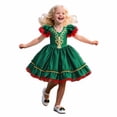 thumbnail image 1 of PMVFHDE Robes Filles Enfant Filles Manches Courtes Noël Broderie Robe de Concours Robe de Fête Robes pour Occasions Festives Vert Foncé,5-6 Ans, 1 of 9