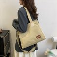 thumbnail image 3 of Bolso de mano de pana para mujer Bolso de hombro de invierno Bolso hobo con cremallera y asa superior (Caqui), 3 of 6
