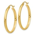thumbnail image 2 of Real 14kt Yellow Gold Polished Hoop Earring; for Adults and Teens; for Women and Men, 2 of 4
