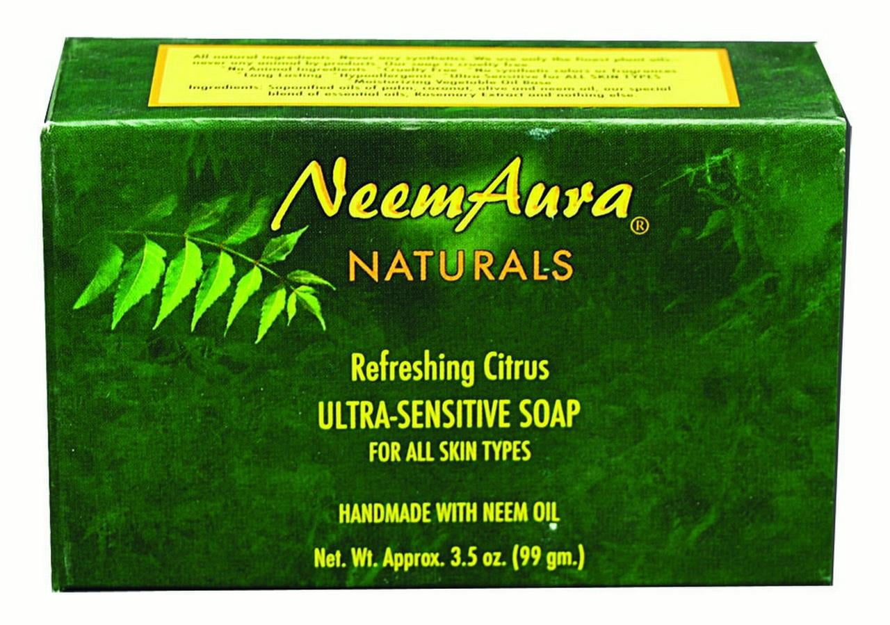 Neem Aura Naturals Neem Soap, Citrus, 3.5 Oz