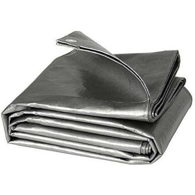 Lona protectora de PE para piscina, 2 x 3 m, 280 g/m², impermeable, resistente al agua y al desgarro, color gris