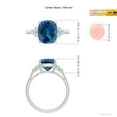 thumbnail image 5 of ANGARA Natural Cushion 3.2 ct London Blue Topaz Ring with Trio Bezel Diamonds in 14K White Gold for Women (Size-10x8mm) | November Birthstone Jewelry for Women | London Blue Topaz Ring (Ring Size - 4), 5 of 10