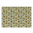 thumbnail image 1 of Umbrella Cutting Board, Striped Parasols with Bent Crook Handles in Earth Tones Cartoon Style, Decorative Tempered Glass Cutting and Serving Board, Small Size, Brown Yellow Orange, by Ambesonne, 1 of 1