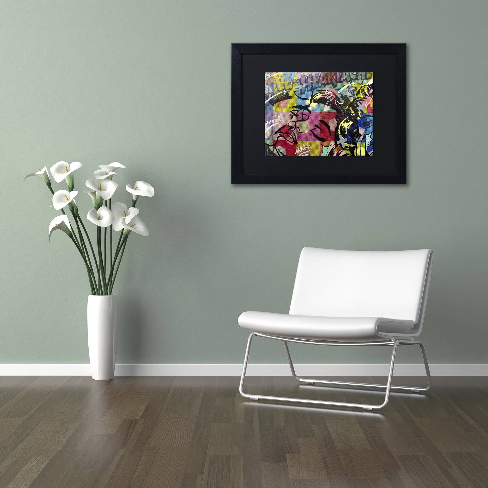 Trademark Fine Art "Fearless Heartache" Canvas Art by Dan Monteavaro Black Matte, Black Frame
