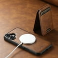 thumbnail image 6 of Mantto for iPhone 16 Detachable 2-in-1 Case with Card Pocket,Compatible with Magsafe Wireless Charging,Shockproof Premium PU Leather Credit Card Slots Kickstand Phone Case,Brown, 6 of 10