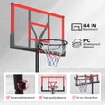 thumbnail image 3 of 10ft Adjustable Basketball Hoop Outdoor, Portable Basketball Hoop Goal System with 44 Inch Shatterproof Backboard and 2 Wheels for Kids Youth and Adults, Red, 3 of 7