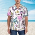 thumbnail image 4 of Lsque Summer with Flamingo pattern Hawaiian Shirt for Men, Unisex Summer Beach Casual Short Sleeve Button Down Shirts-Small, 4 of 9