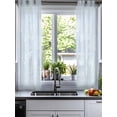 thumbnail image 2 of Blue Dandelion Sheer Curtains 45 Inch Length 2 Panels Set for Living Room/Bedroom, Spring Modern Minimalist Country Flower Kitchen Curtains Grommet Semi-Sheer Curtains Window Treatments 42"x45"x2, 2 of 7