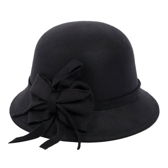 FADAACAI Cloche Hat Womens Hats Fashion 1920s Hat Church Hats Dome Winter British Top Hat Casual Fashion Autumn Hat Female Baseball Caps Black