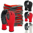 thumbnail image 2 of PREMIUM NITRILE COATED Nylon Work Gloves Builders Gardening Grip, 2 of 9
