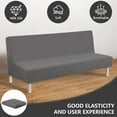 thumbnail image 3 of Dznils Stretch Futon Cover, Spandex Armless Sofa Bed Slipcover, Washable Furniture Protector, Gray, 3 of 10