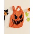 thumbnail image 2 of Infant Baby Girl Boy Halloween Outfits Knit Pumpkin Overall Romper Sleeveless Suspender Jumpsuit Bodysuit Cute Clothes, 2 of 8