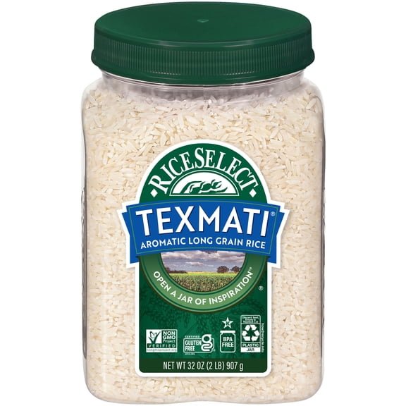 RiceSelect® Texmati White Rice, Gluten-Free, Non-GMO, 32 oz Jar