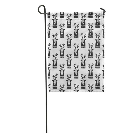 NUDECOR Cute Nursery Deer in Scandinavian Monochrome Kids Awesome Baby Garden Flag Decorative Flag House Banner 28x40 inch