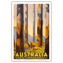Australia - The Tallest Trees in the British Empire - Marysville Victoria - Vintage Travel Poster by Percy Trompf c.1930 - Master Art Print (Unframed) 12in x 18in